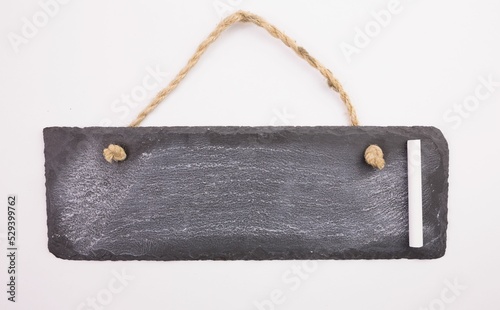 Hanging chalkboard with chalk