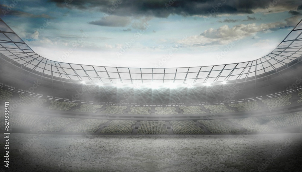 Fototapeta premium Illuminated stadium against sky