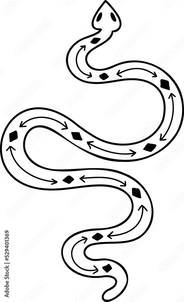 Obraz premium Hand Drawn boho style snake illustration