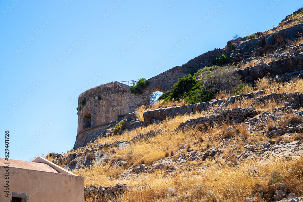 Old house ruins on Spionalonga, Crete