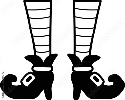 Hand Drawn witch shoes illustration