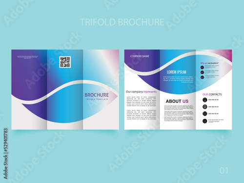 Modern Corporate Trifold Brochure Template with Geometric Design