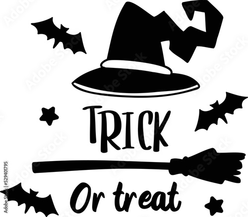 trick or treat lettering illustration
