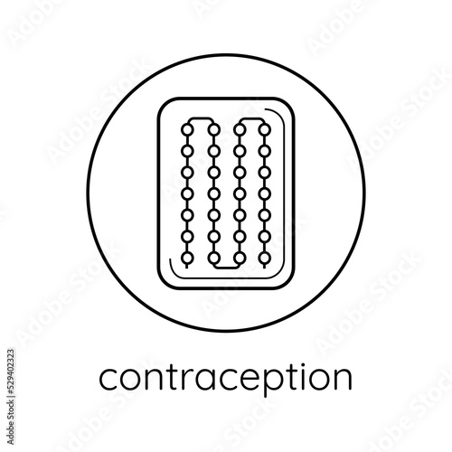 line icon contraceptive pills