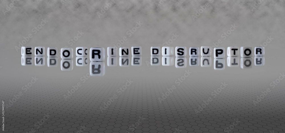 endocrine disruptor word or concept represented by black and white ...