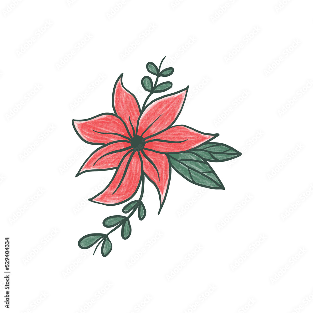 Hand Drawn flower illustration design Hand Drawn flower illustration design