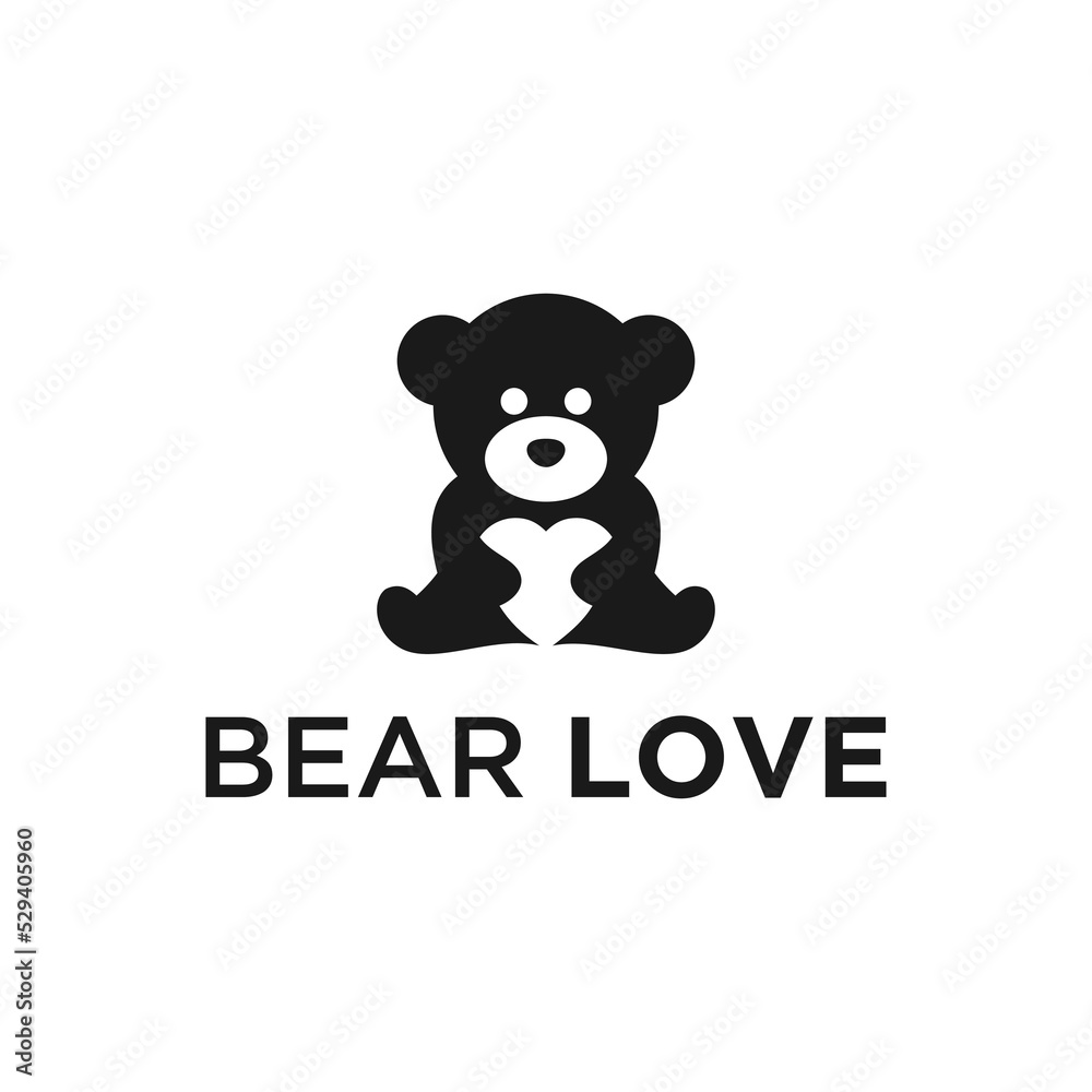 teddy bear logo design vector illustration