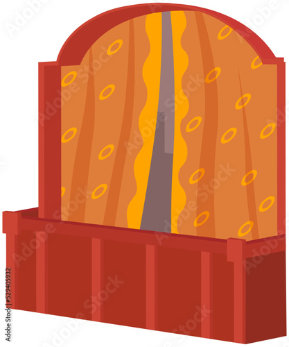 Balcony vector vintage balconied railing windows facade wall of building illustration of beautiful architecture. Decor window-pane facade with curtains isolated on background platform with railings