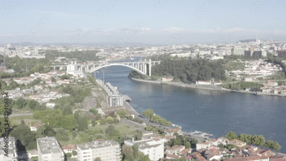 Lisbon Portugal Drone water bridge skyline Lisbon Portugal Drone water bridge skyline