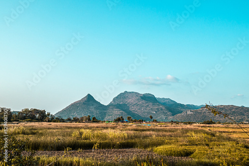 Rural mountain landscape background. countrysie nature photo