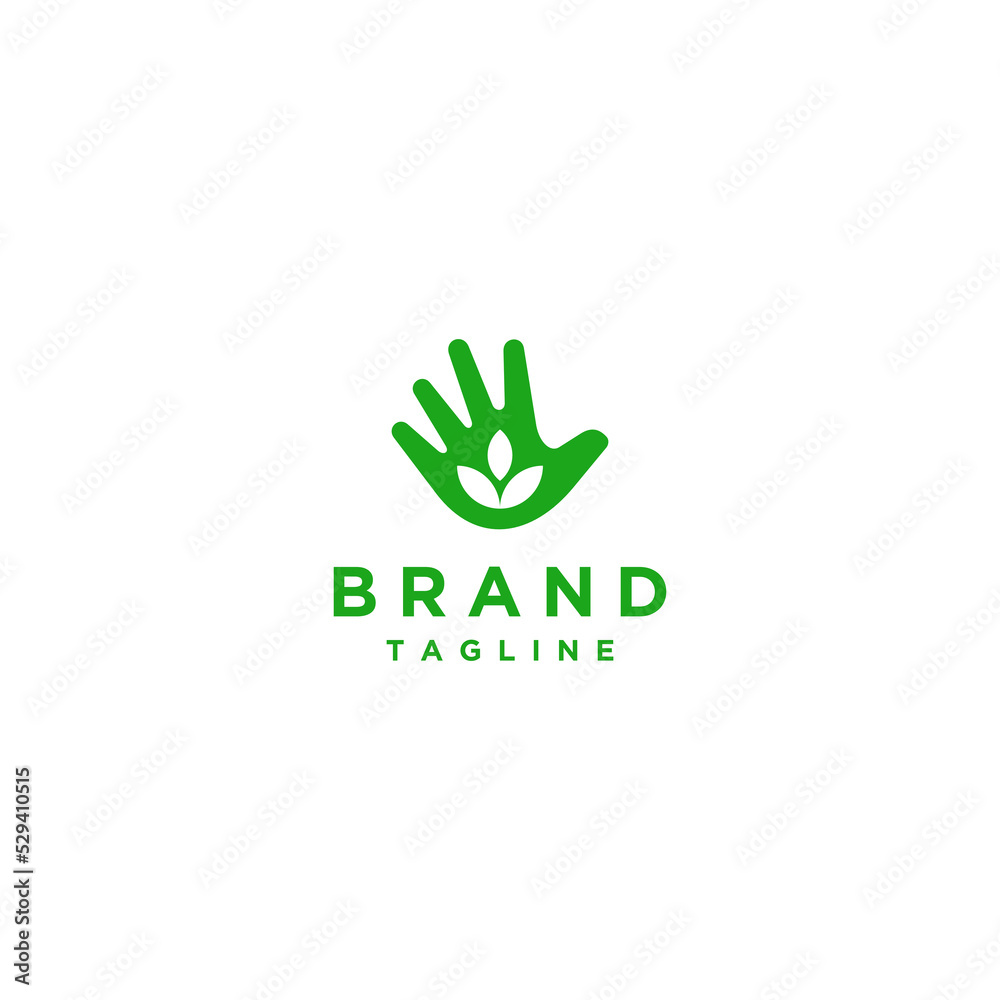 Simple Leaf and Hand Icons Logo Design. Simple Logo Design Leaf Symbol in the Palm. Simple Leaf and Hand Icons Logo Design. Simple Logo Design Leaf Symbol in the Palm.