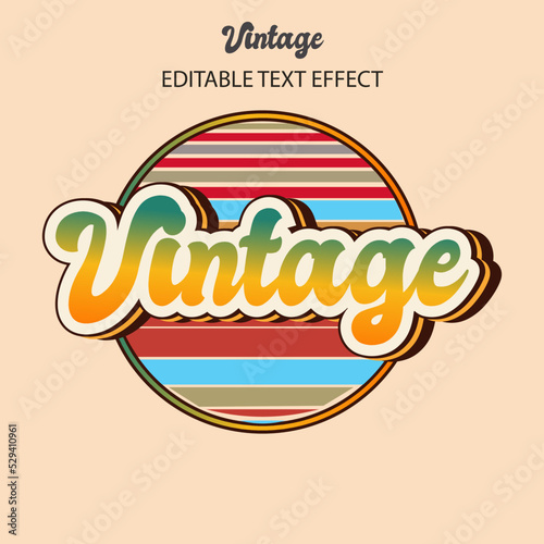 Retro  vintage text effect  editable 70s and 80s  Retro vintage and classic text style