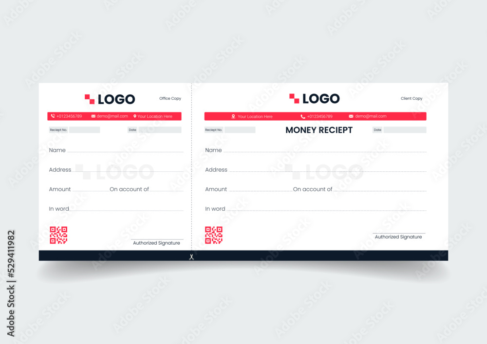 Payment paper slip with text space to add your identity and amounts. vector illustration Payment paper slip with text space to add your identity and amounts. vector illustration