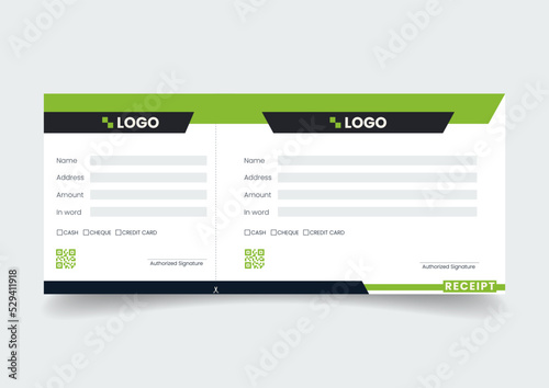  Payment paper slip with text space to add your identity and amounts. vector illustration
