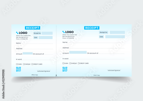  Payment paper slip with text space to add your identity and amounts. vector illustration