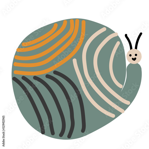snail hand drawing vector illustration