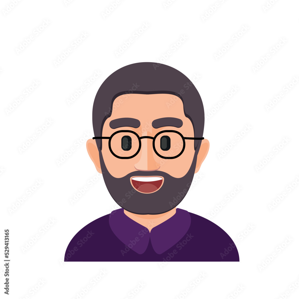 Emojis for women and men. Face in the style of emoji. vector illustration. Talking person of self-expression, an avatar for a video blog. Memoji stickers. Profile Picture Avatar cartoon character 