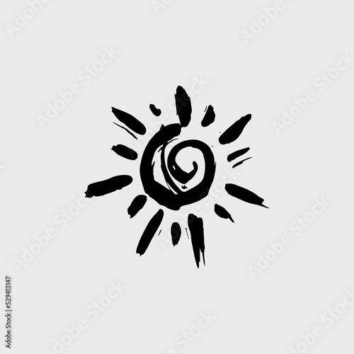 Drawing of the sun. vector hand drawn illustration in the style of a doodle