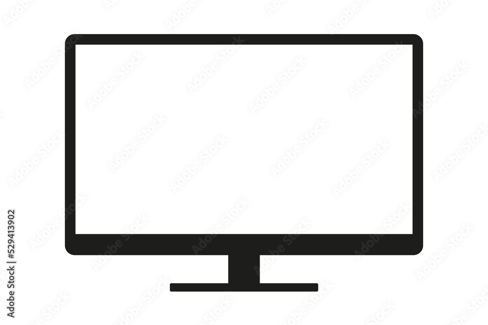 Computer monitor vector icon. Big empty screen flat vector illustration Computer monitor vector icon. Big empty screen flat vector illustration