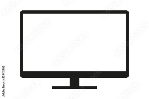Computer monitor vector icon. Big empty screen flat vector illustration