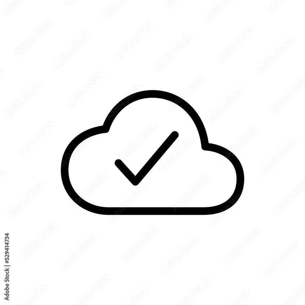 Cloud done vector icon isolated on white background Cloud done vector icon isolated on white background