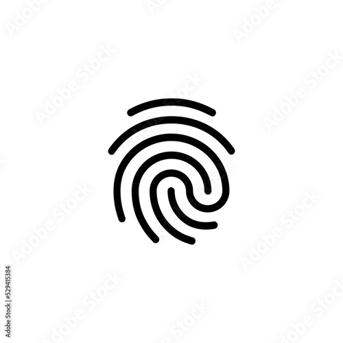 Finger print vector icon isolated on white background