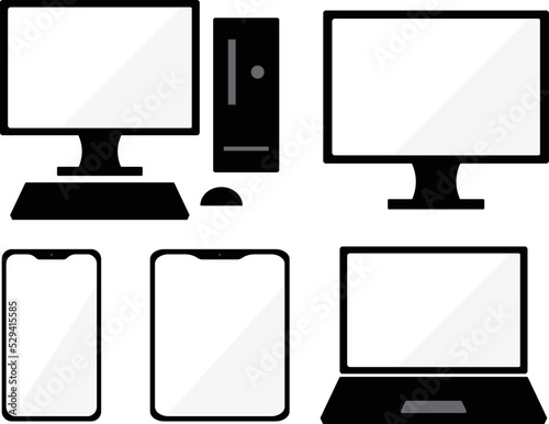 ガジェットのアイコンセット　白画面