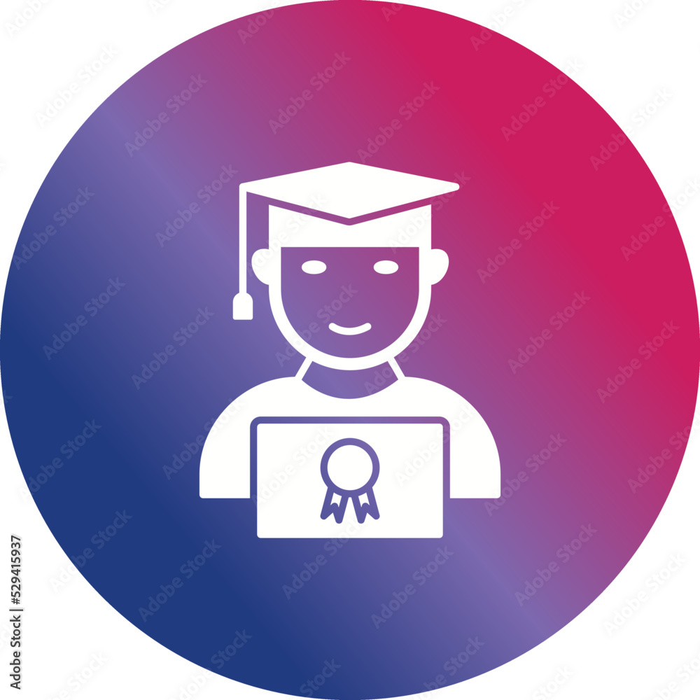 Unique Student Holding Degree Vector Icon Unique Student Holding Degree Vector Icon