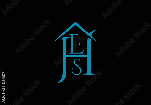 HES Construction Initial Monogram Letter hes Real Estate Logo Design Vector Template ehs Letter Logo Design photo