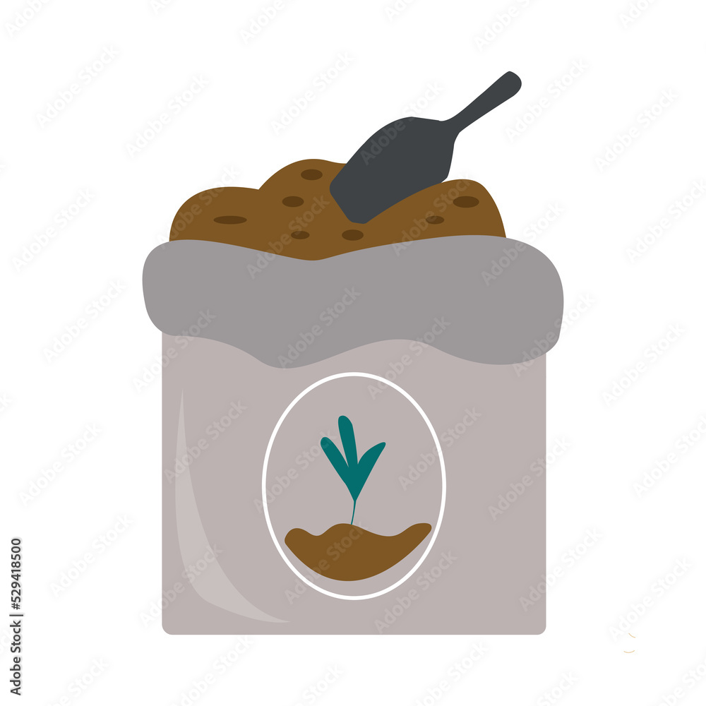 Compost Bag Vector Сanvas bag with compost, organic fertilizer, compost, agriculture. Zero ...