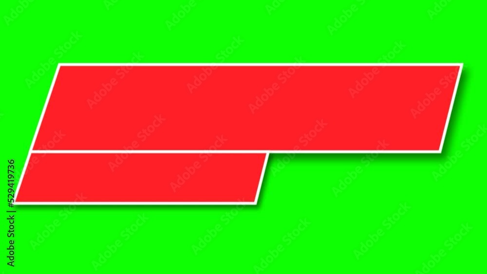 Moving red animation blank banner with green screen 