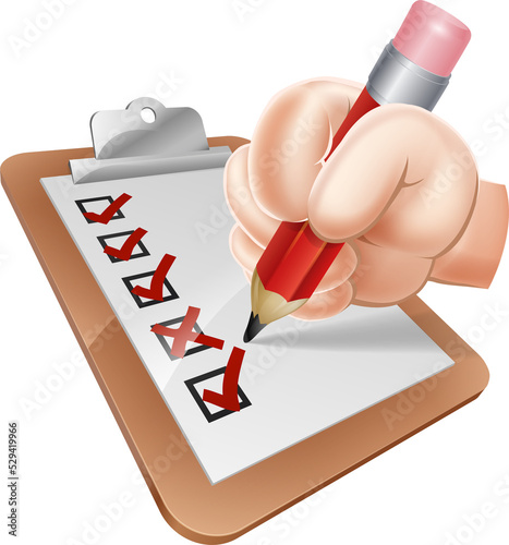Cartoon Hand and Survey Cli...