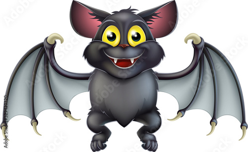 Cute Halloween Bat Cartoon photo