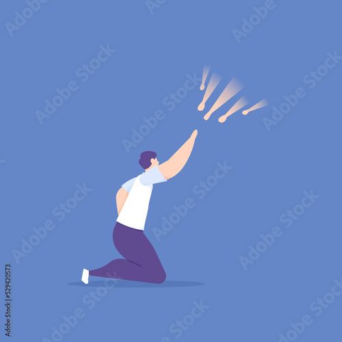 people try to help a man by extending their hand. need help or assistance. help people who are depressed and in trouble. support system. humanity. cartoon concept illustration. vector element design