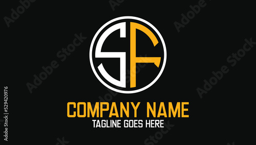 Letters SF Creative Name Initials Monogram Lettermark Minimal Modern Logo Design Template