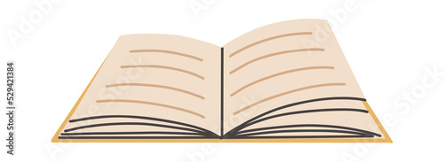 School book. Education hand drawn open or stack notebook. Vector cartoon diary encyclopedia