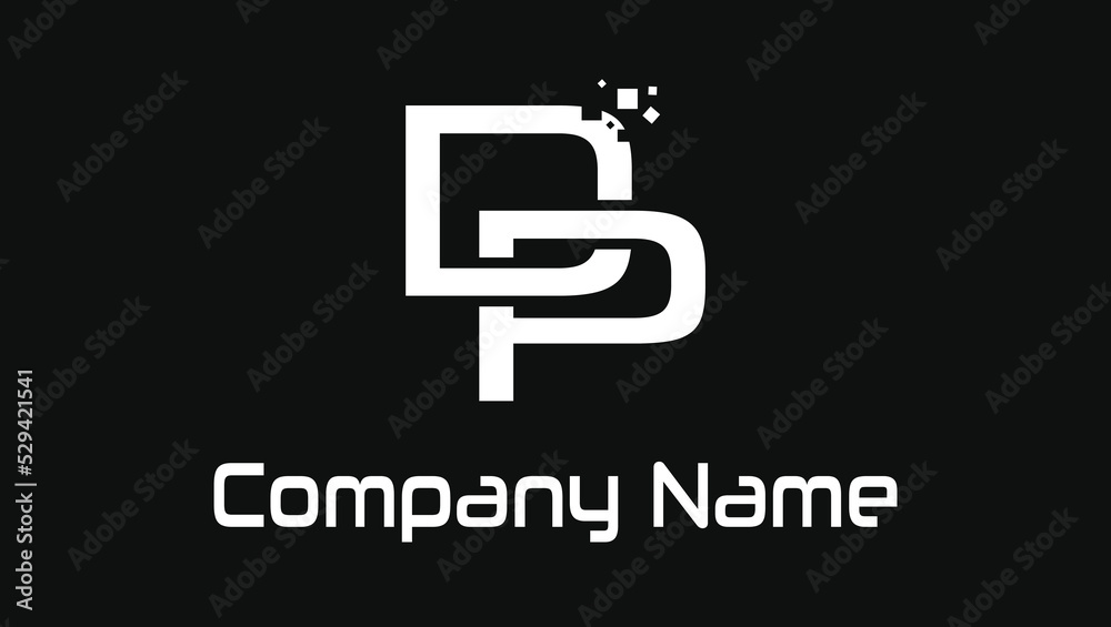 Modern DP Name Initials Monogram Lettermark Wordmark  Logo Design Template