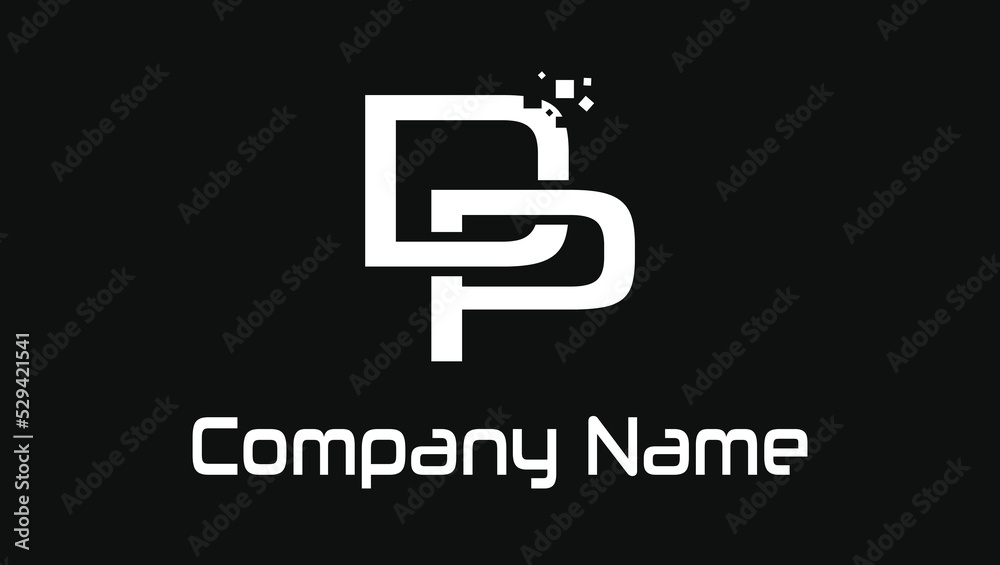 Modern DP Name Initials Monogram Lettermark Wordmark Logo Design Template Modern DP Name Initials Monogram Lettermark Wordmark Logo Design Template