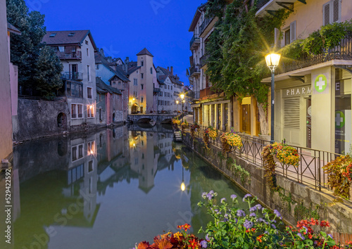 Annecy - The old town at dusk.