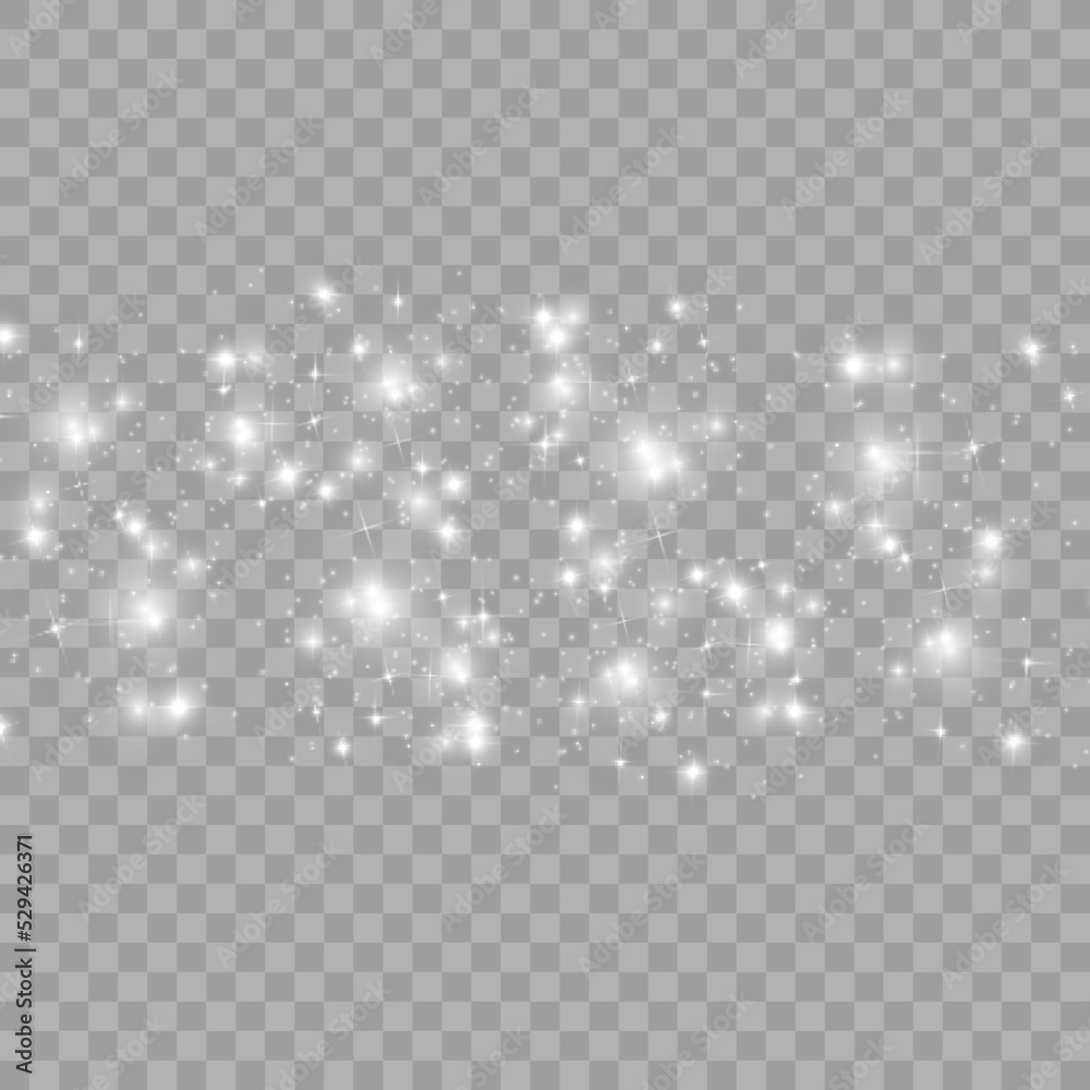 White sparks and golden stars glitter special light effect. Vector sparkles on transparent background. Christmas abstract pattern. Sparkling magic dust particles White sparks and golden stars glitter special light effect. Vector sparkles on transparent background. Christmas abstract pattern. Sparkling magic dust particles