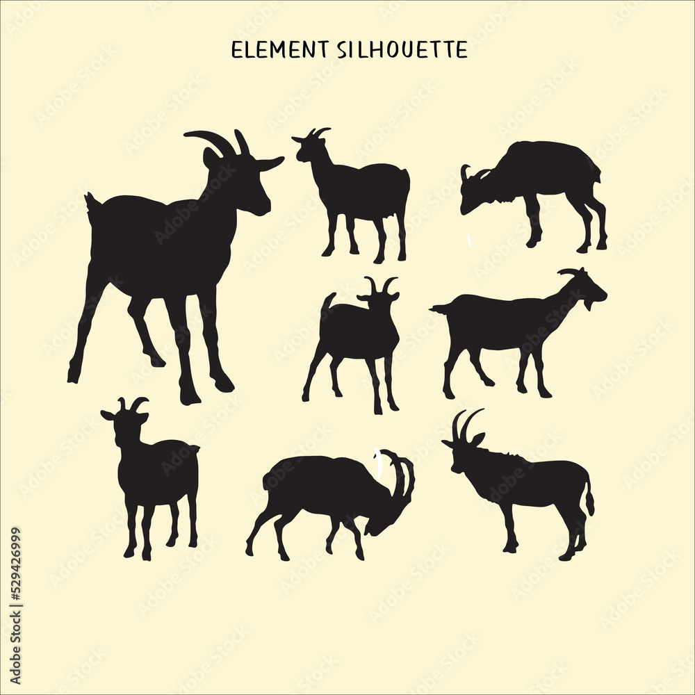 vector silhouette goat element