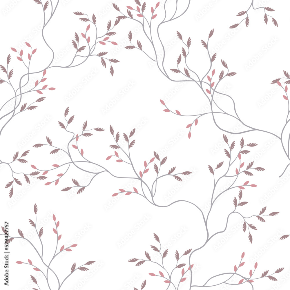 seamless pattern of branches and leaves