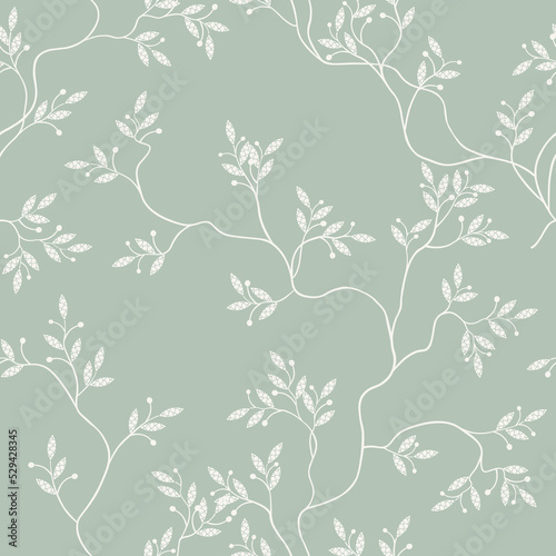 seamless pattern of branches and leaves