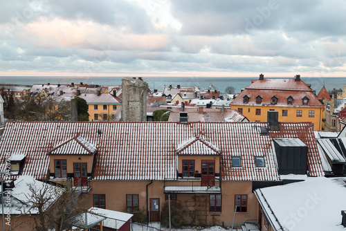 View over Visby, Gotland in Sweden in winter