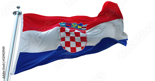 Croatia flag on transparent background 4k photo