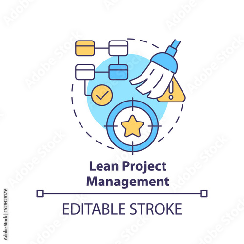 Lean project management concept icon. Increasing efficiency across processes abstract idea thin line illustration. Isolated outline drawing. Editable stroke. Arial, Myriad Pro-Bold fonts used