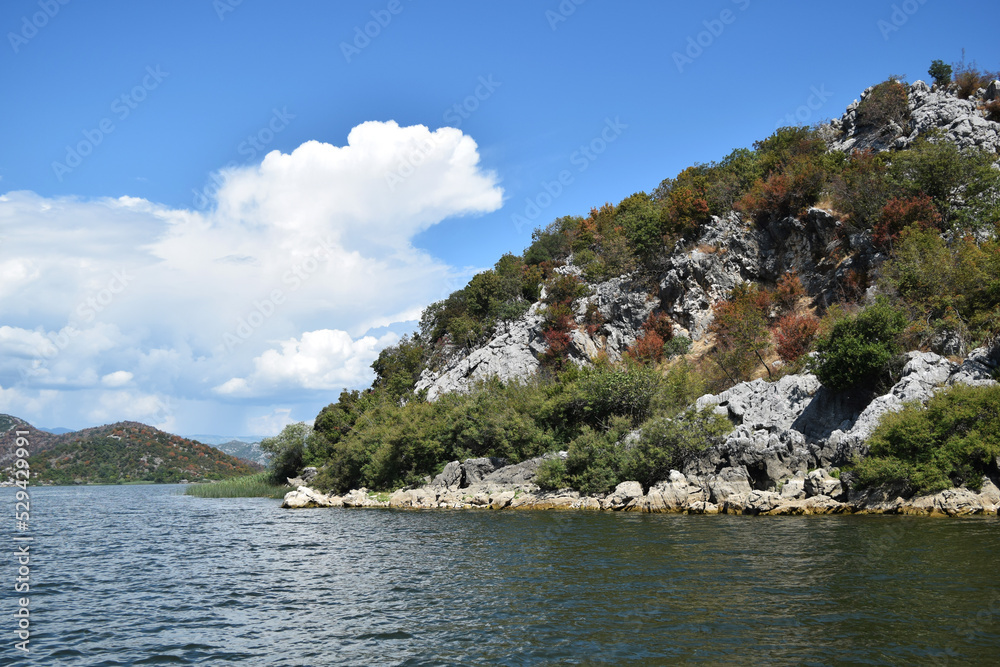 mountains on Skadar Lake in Montenegro