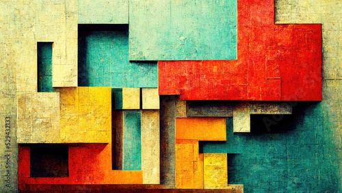 Obraz na plátně Abstract cubist geometry wallpaper background illustratio