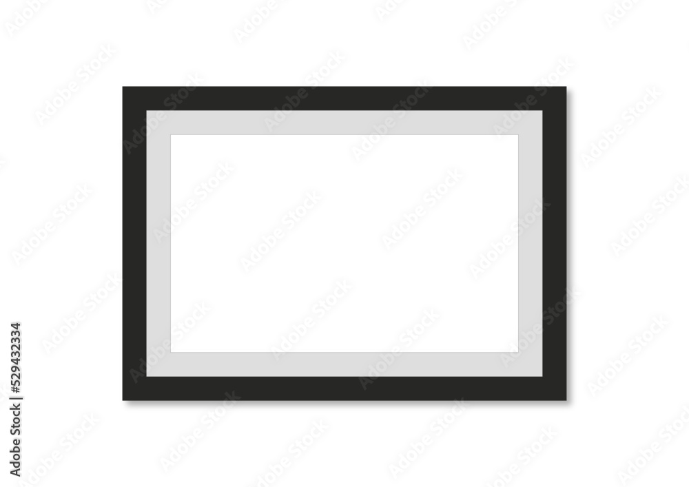 Photo frame and blank picture frame with shadow on background flat vector illustration. Photo frame and blank picture frame with shadow on background flat vector illustration.