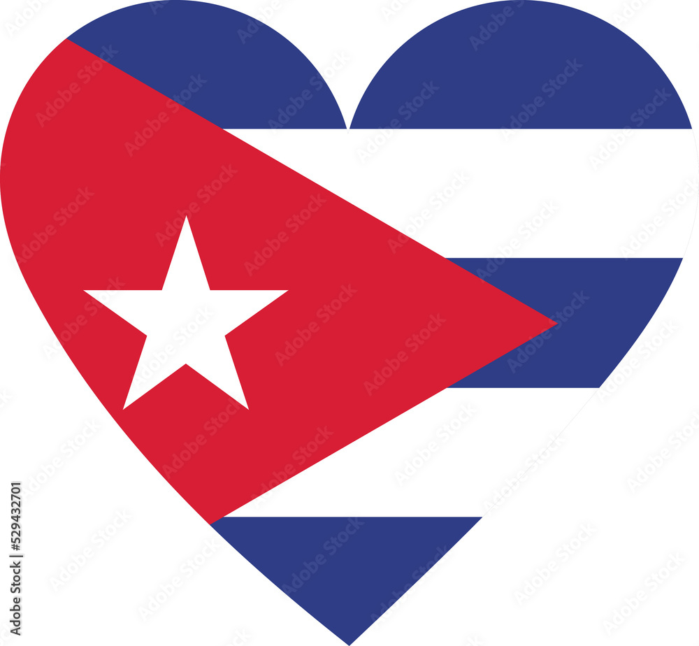 Cuba flag in the shape of a heart. Cuba flag in the shape of a heart.